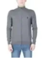 Grauer Strickpullover mit Reißverschluss