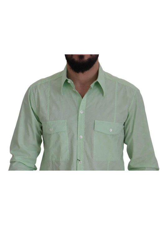 Shirts Mint Green Slim Fit Casual Button-Down Shirt 900,00 € 8052145576935 | Planet-Deluxe