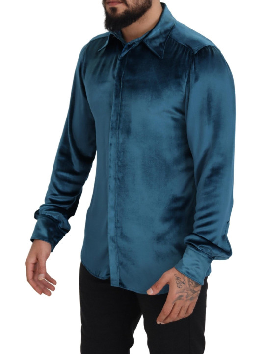 Shirts Elegant Blue Martini Slim Fit Casual Shirt 1.400,00 € 8052145660818 | Planet-Deluxe