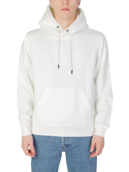Weißer Kapuzenpullover mit Kordelzug