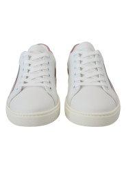 Sneakers Chic White Pink Leather Low-Top Sneakers 500,00 € 8054802559862 | Planet-Deluxe