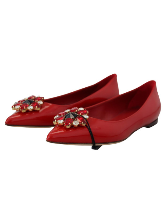 Flat Shoes Red Suede Crystal Loafers - Exquisite Elegance 900,00 € 8050246187777 | Planet-Deluxe