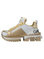 Sneakers Elegant White and Gold Leather Sneakers 1.000,00 € 8053286712992 | Planet-Deluxe