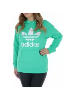 Mintgrüner Adidas Kapuzenpullover mit Logo