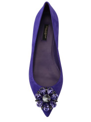 Flat Shoes Embellished Crystal Purple Suede Flats 900,00 € 8057155135110 | Planet-Deluxe