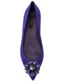 Flat Shoes Embellished Crystal Purple Suede Flats 900,00 € 8057155135110 | Planet-Deluxe