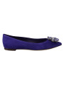 Flat Shoes Embellished Crystal Purple Suede Flats 900,00 € 8057155135110 | Planet-Deluxe