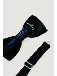 Schwarze Satin Krawatte mit Gurt