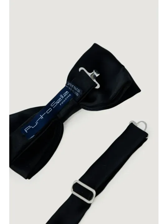 Schwarze Satin Krawatte mit Gurt