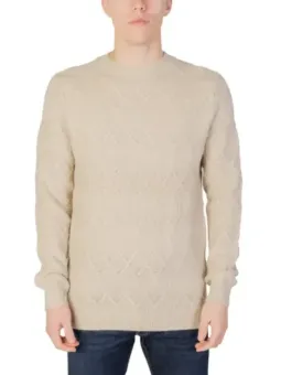 Cremefarbener Diamantmuster Strickpullover Only & Sons