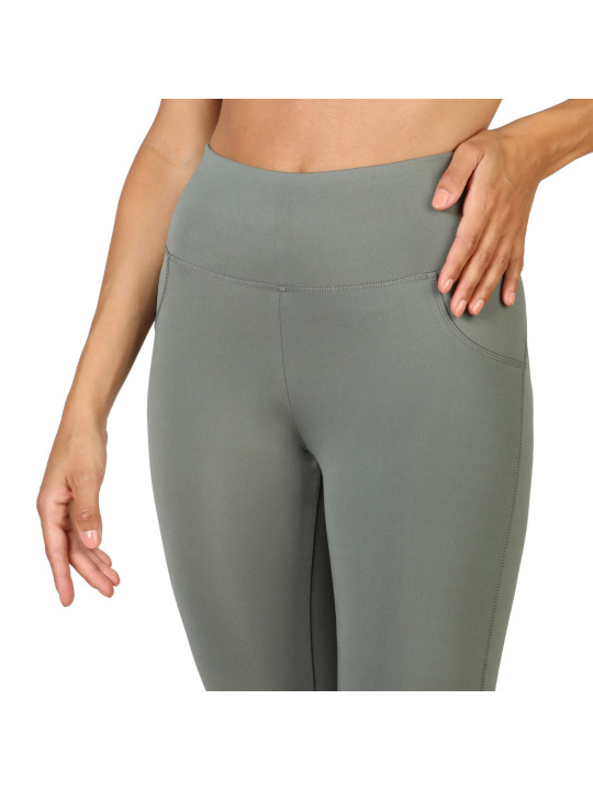 Khaki grüne Damen Leggings mit Tasche
