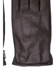Braunes Lederhandschuh mit Steppfutter