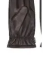 Schwarzer Lederhandschuh mit weißem Logo