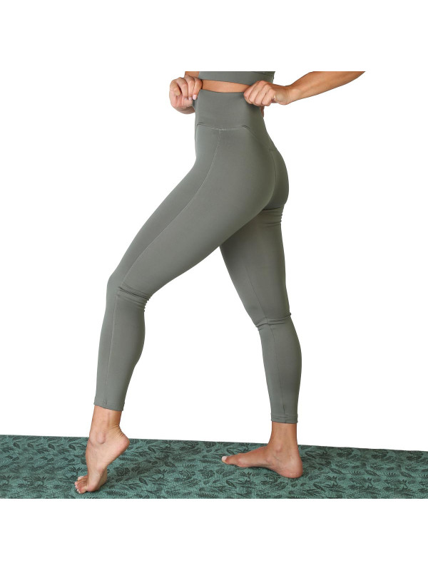 Khaki grüne, hochtaillierte Sportleggings cropped Khaki grüne, hochtaillierte Sportleggings cropped