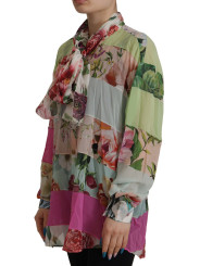 Tops & T-Shirts Elegant Floral Patchwork Silk Blouse 2.030,00 € 8057142001619 | Planet-Deluxe