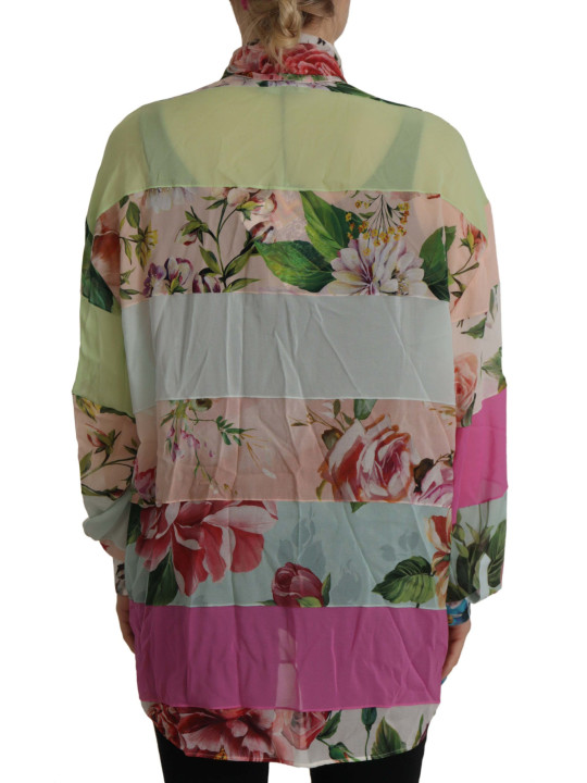 Tops & T-Shirts Elegant Floral Patchwork Silk Blouse 2.030,00 € 8057142001619 | Planet-Deluxe