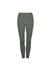 Khaki grüne High-Waist Leggings hinten