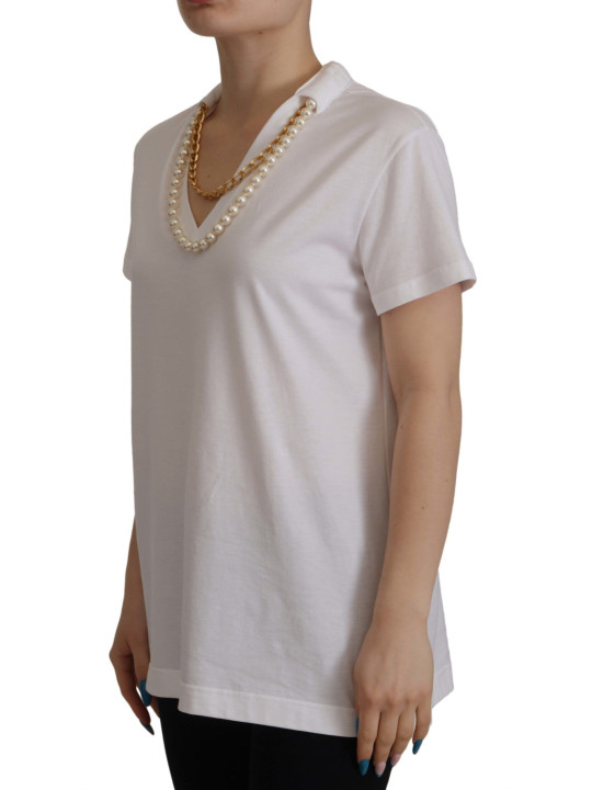 Tops & T-Shirts Stunning V-Neckline Logo Embellished Tee 1.380,00 € 8058301880939 | Planet-Deluxe