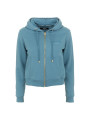 Sweaters Chic Light Blue Hooded Zip Sweatshirt 100,00 € 8060834743827 | Planet-Deluxe