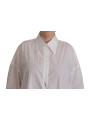 Tops & T-Shirts Elegant White Cotton Buttoned Shirt 920,00 € 8057155653003 | Planet-Deluxe