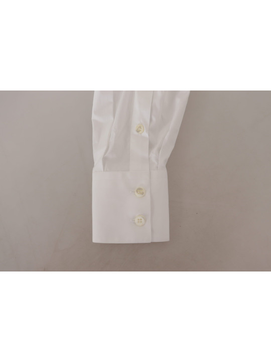 Tops & T-Shirts Elegant White Cotton Buttoned Shirt 920,00 € 8057155653003 | Planet-Deluxe