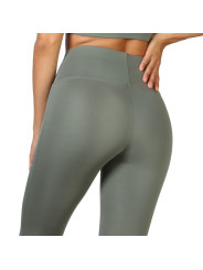 Khaki grüne Sportleggings mit Reißverschluss