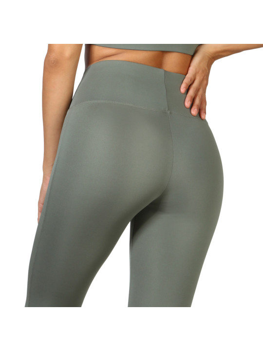 Khaki grüne Sportleggings mit Reißverschluss