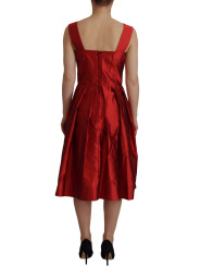 Dresses Radiant Red Silk A-Line Midi Dress 2.150,00 € 8054802860128 | Planet-Deluxe