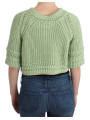 Sweaters Chic Green Cropped Cotton Sweater 400,00 € 8051043663664 | Planet-Deluxe