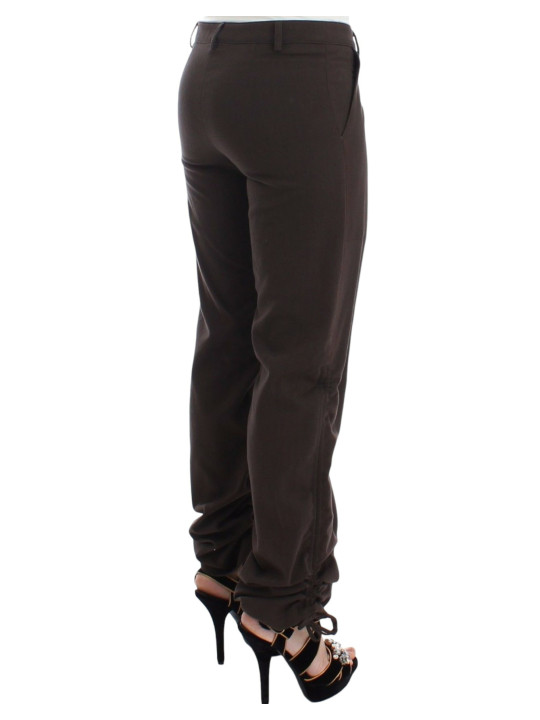 Jeans & Pants Chic Brown Cotton Dress Pants 270,00 € 8033898678902 | Planet-Deluxe