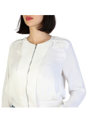 Weiße Pufferjacke mit Reißverschluss