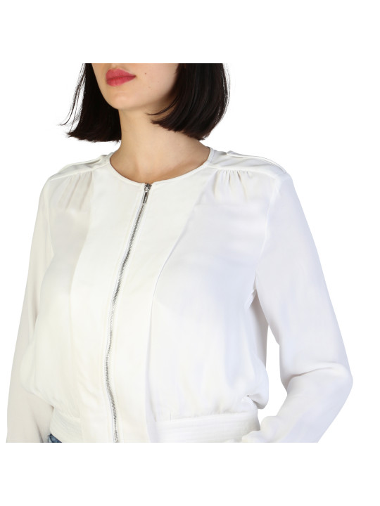 Weiße Pufferjacke mit Reißverschluss