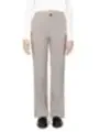 Beige gerades Bein Hose Damen