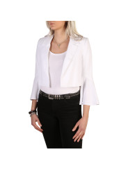 Weißer Cropped Blazer mit Schulterpolstern