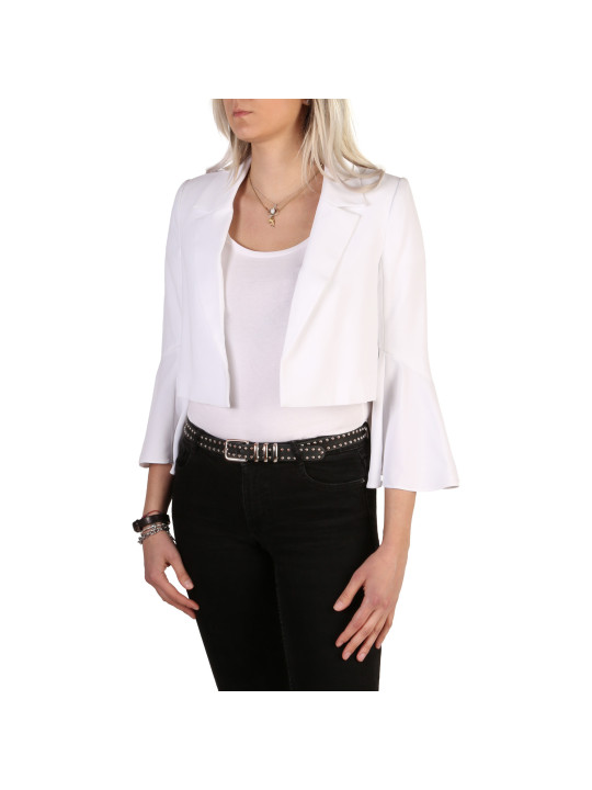 Weißer Cropped Blazer mit Schulterpolstern