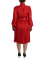 Dresses Elegant Red Silk Midi Dress with Button Detail 3.130,00 € 8057155445578 | Planet-Deluxe