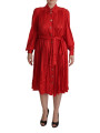 Dresses Elegant Red Silk Midi Dress with Button Detail 3.130,00 € 8057155445578 | Planet-Deluxe
