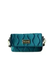 Teal gesteppte Handtasche mit Kettenriemen
