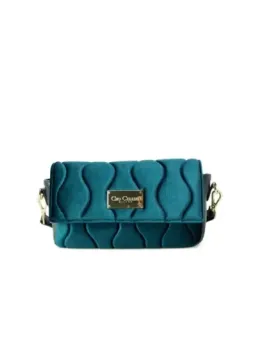 Teal gesteppte Handtasche mit Kettenriemen