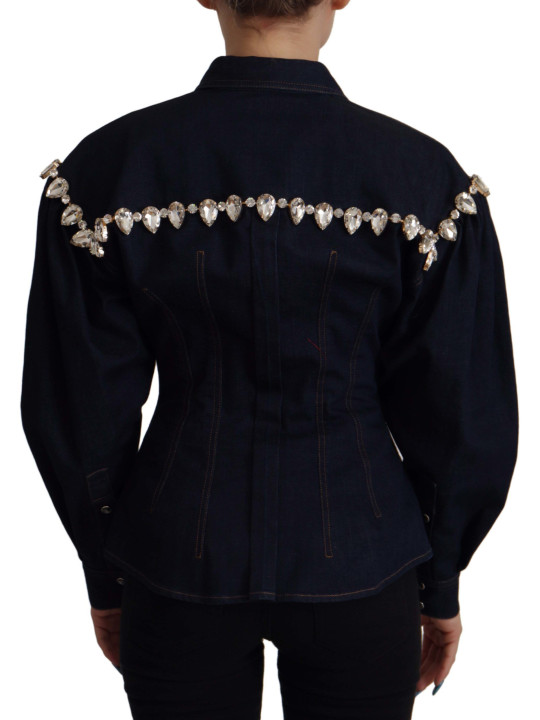 Jackets & Coats Elegant Crystal-Embellished Denim Jacket 2.480,00 € 7333413045416 | Planet-Deluxe