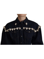 Jackets & Coats Elegant Crystal-Embellished Denim Jacket 2.480,00 € 7333413045416 | Planet-Deluxe