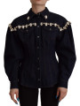 Jackets & Coats Elegant Crystal-Embellished Denim Jacket 2.480,00 € 7333413045416 | Planet-Deluxe