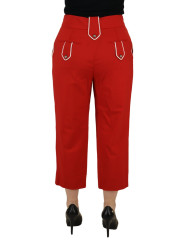 Jeans & Pants Elegant Red High-Waist Cropped Pants 1.610,00 € 8057155350995 | Planet-Deluxe