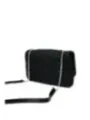 Schwarze geflochtene Handtasche mit Kette