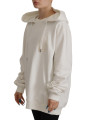 Sweaters Chic White Hooded Pullover Sweater 970,00 € 8057155014958 | Planet-Deluxe