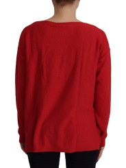 Sweaters Elegant Red Wool Blend Knit Sweater 550,00 € 8052145574672 | Planet-Deluxe