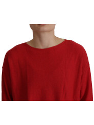 Sweaters Elegant Red Wool Blend Knit Sweater 550,00 € 8052145574672 | Planet-Deluxe