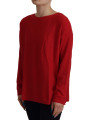 Sweaters Elegant Red Wool Blend Knit Sweater 550,00 € 8052145574672 | Planet-Deluxe