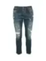 Blaue Jeans mit Distressed-Details