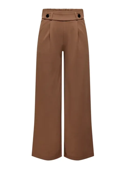Hohe, weite Hosen in Beige